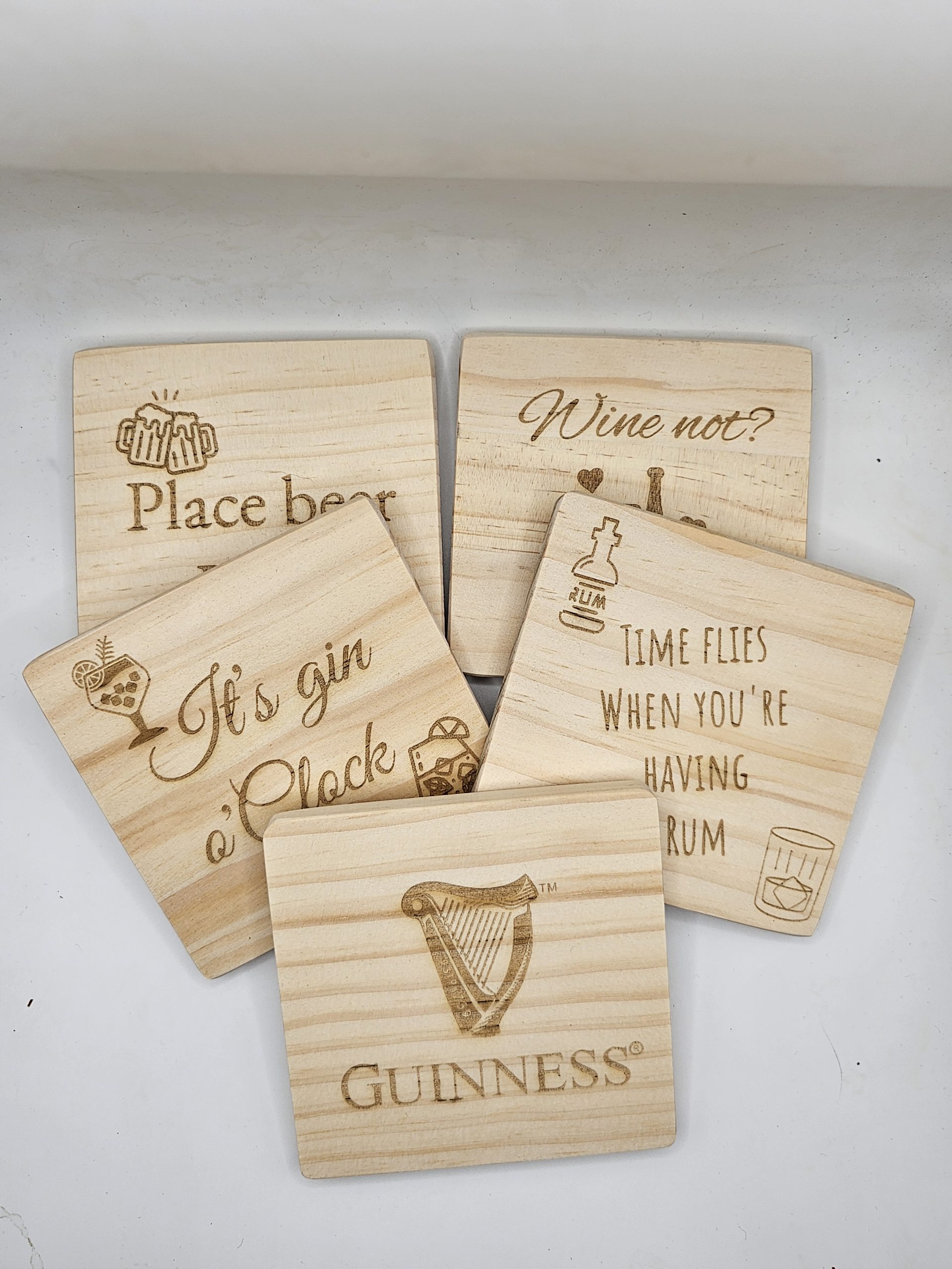 Wooden Coasters - Drinking Collection