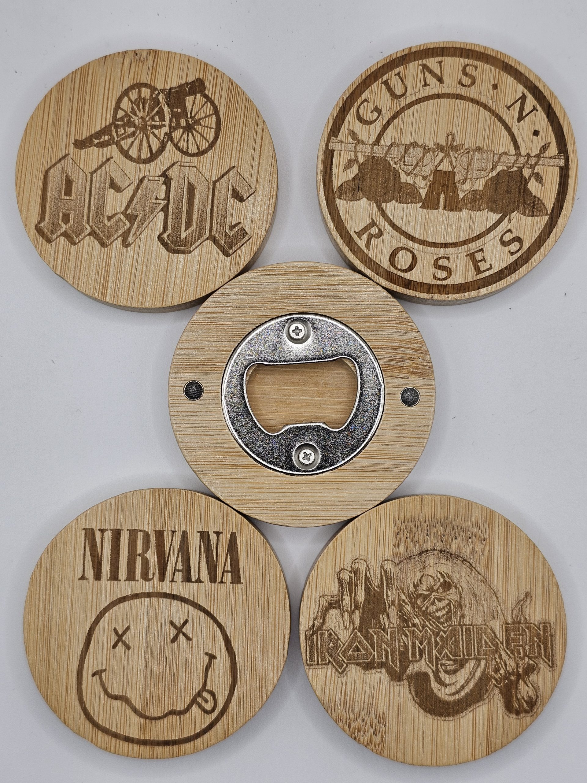 Wooden Bottle Opener - Fridge Magnet - Bands - Image 3