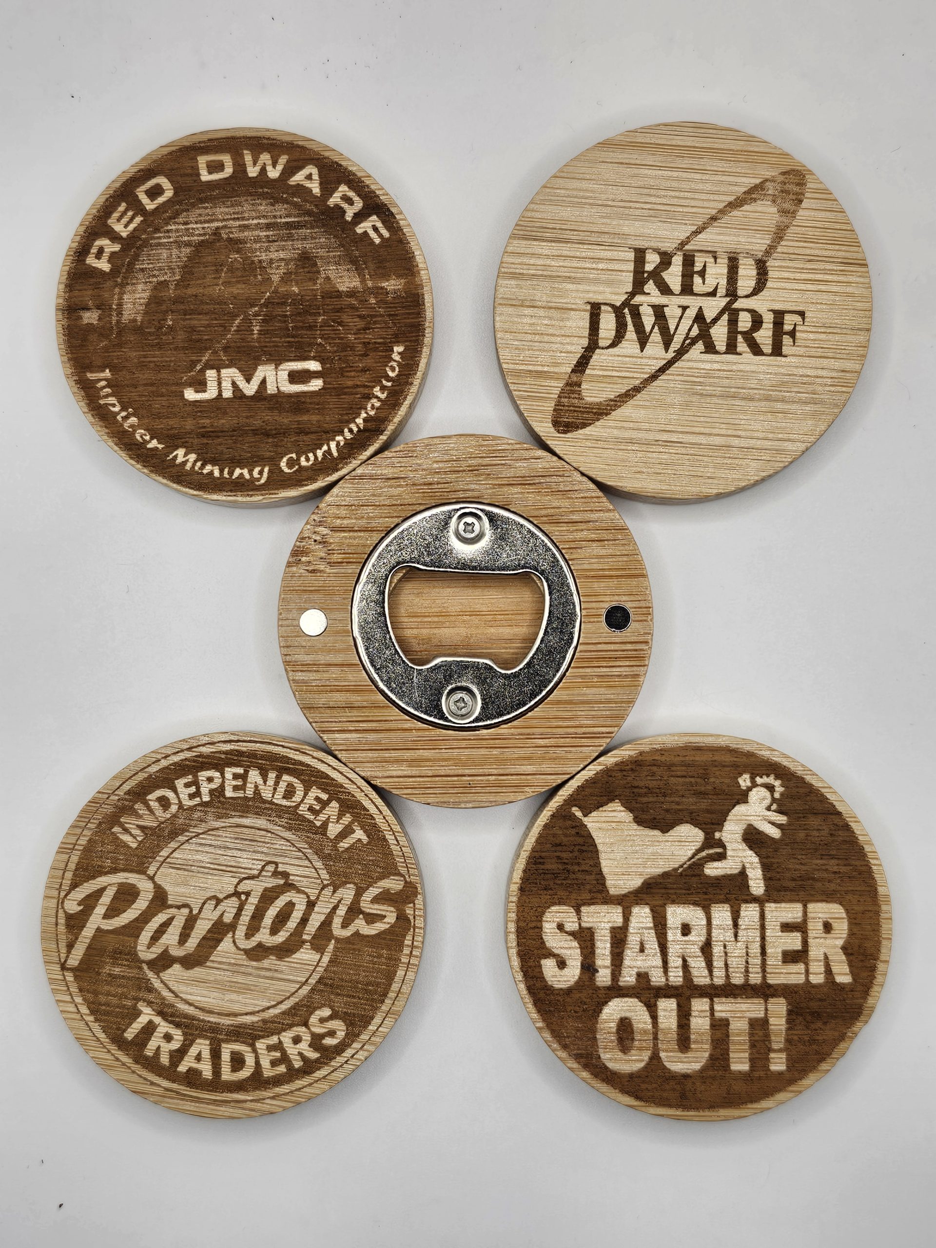 Wooden Bottle Opener - Fridge Magnet - Various Designs